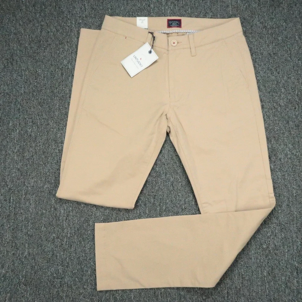 UNTUCKit Pants Mens 30x32 Khaki Tan Clair Chino‎ Stretch Straight Fit Trouser